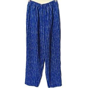 Nino Wong California Relaxed Lagenlook Pants Stripe Coastal Grandma Boho Vintage